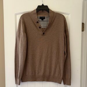 Banana Republic Men’s Tan Shawl Collar Henley Sweater